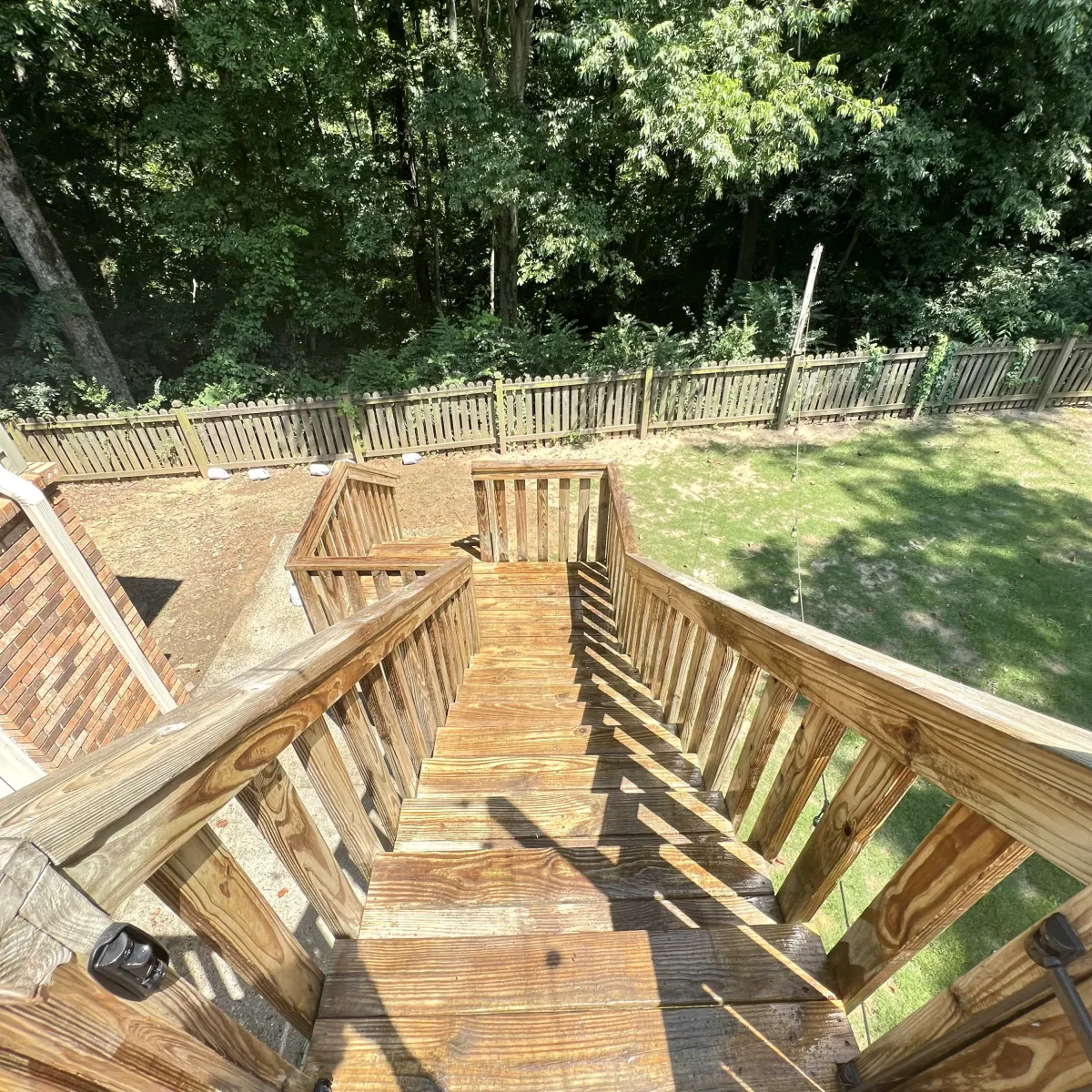 Restored wooden deck and stairs